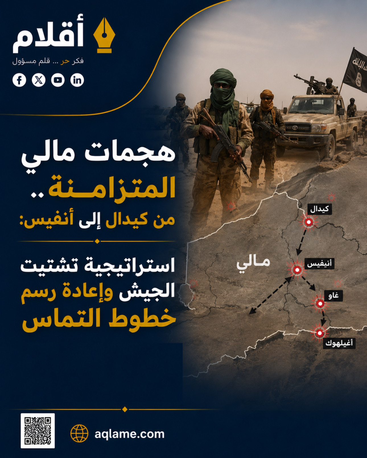 هجمات مالي المتزامنة.. من كيدال إلى أنفيس: استراتيجية تشتيت الجيش وإعادة رسم خطوط التماس